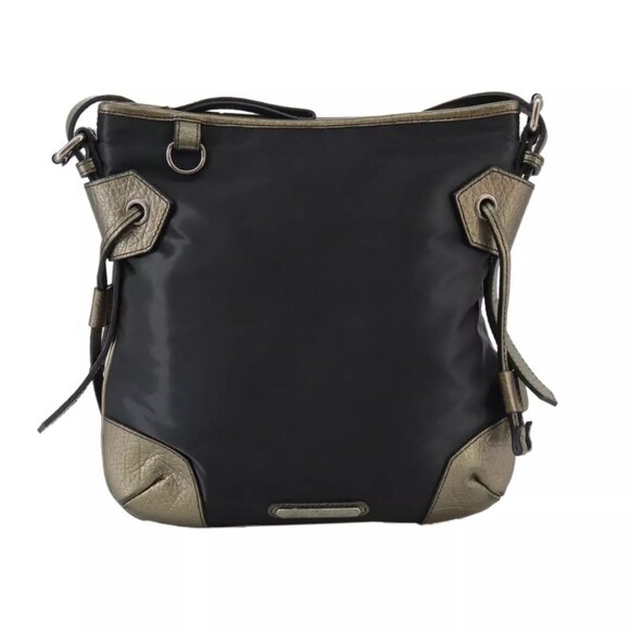 BURBERRY Shoulder Bag Nylon Leather Black Auth - Picture 2 of 16